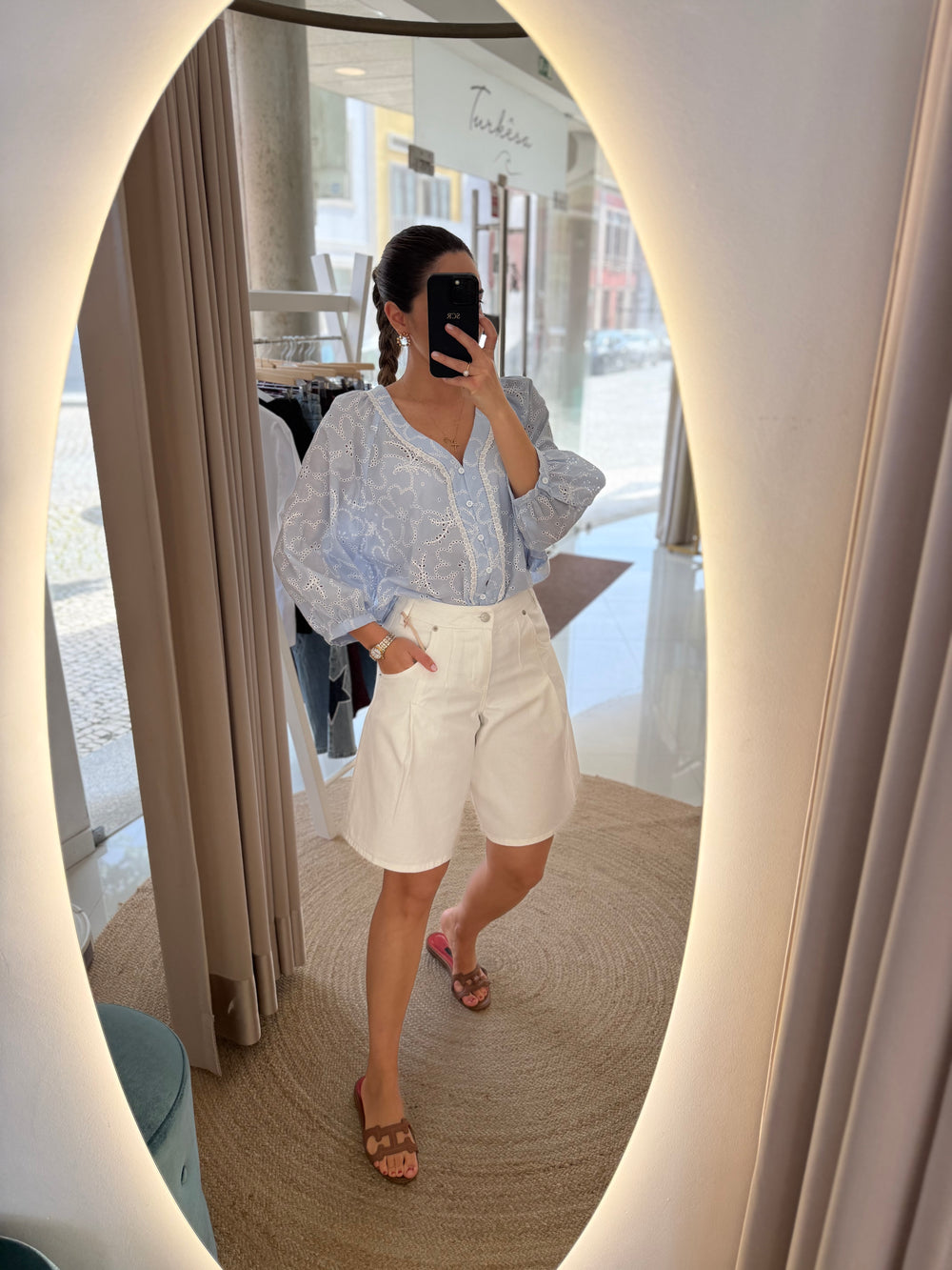 Bermudas ganga brancas