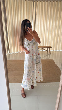 Vestido linho florido