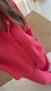 Conjunto de linho rosa