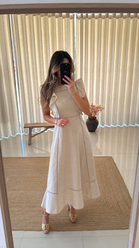 Vestido Linho Bege