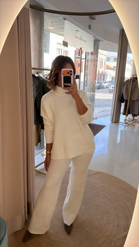 Conjunto de malha meia gola