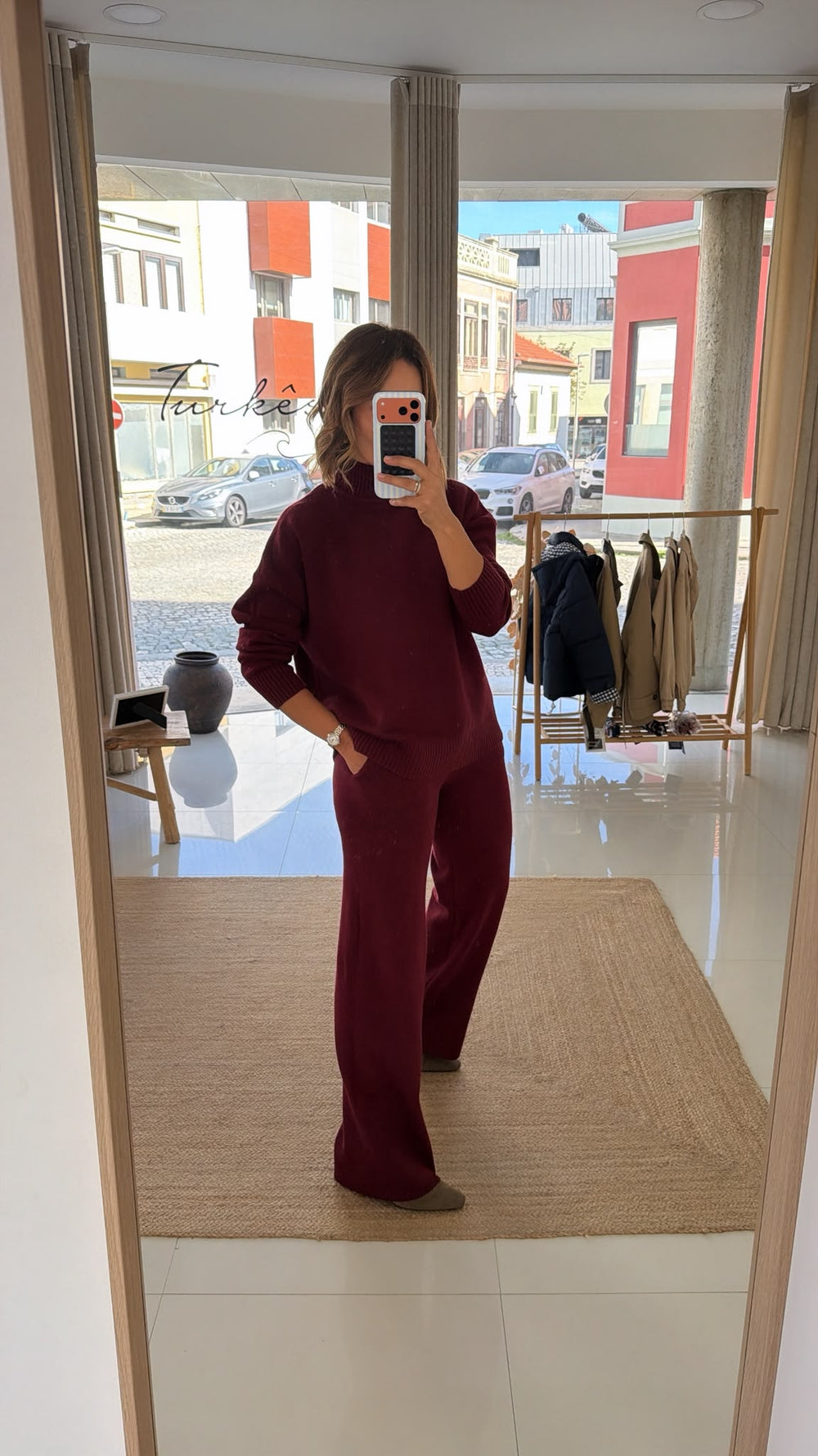 Conjunto de malha meia gola