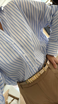 Camisa riscas azuis Lumina