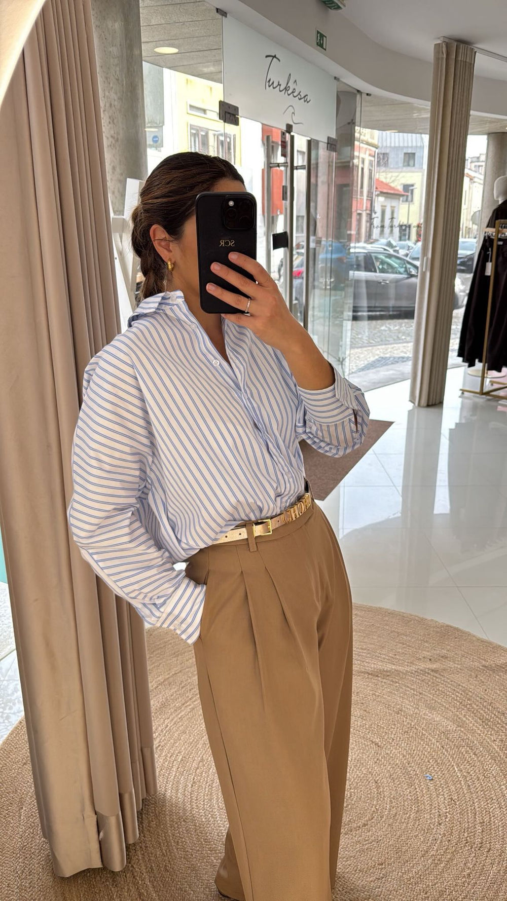 Camisa riscas azuis Lumina