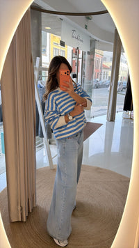 Camisola às Riscas Azul & Branco