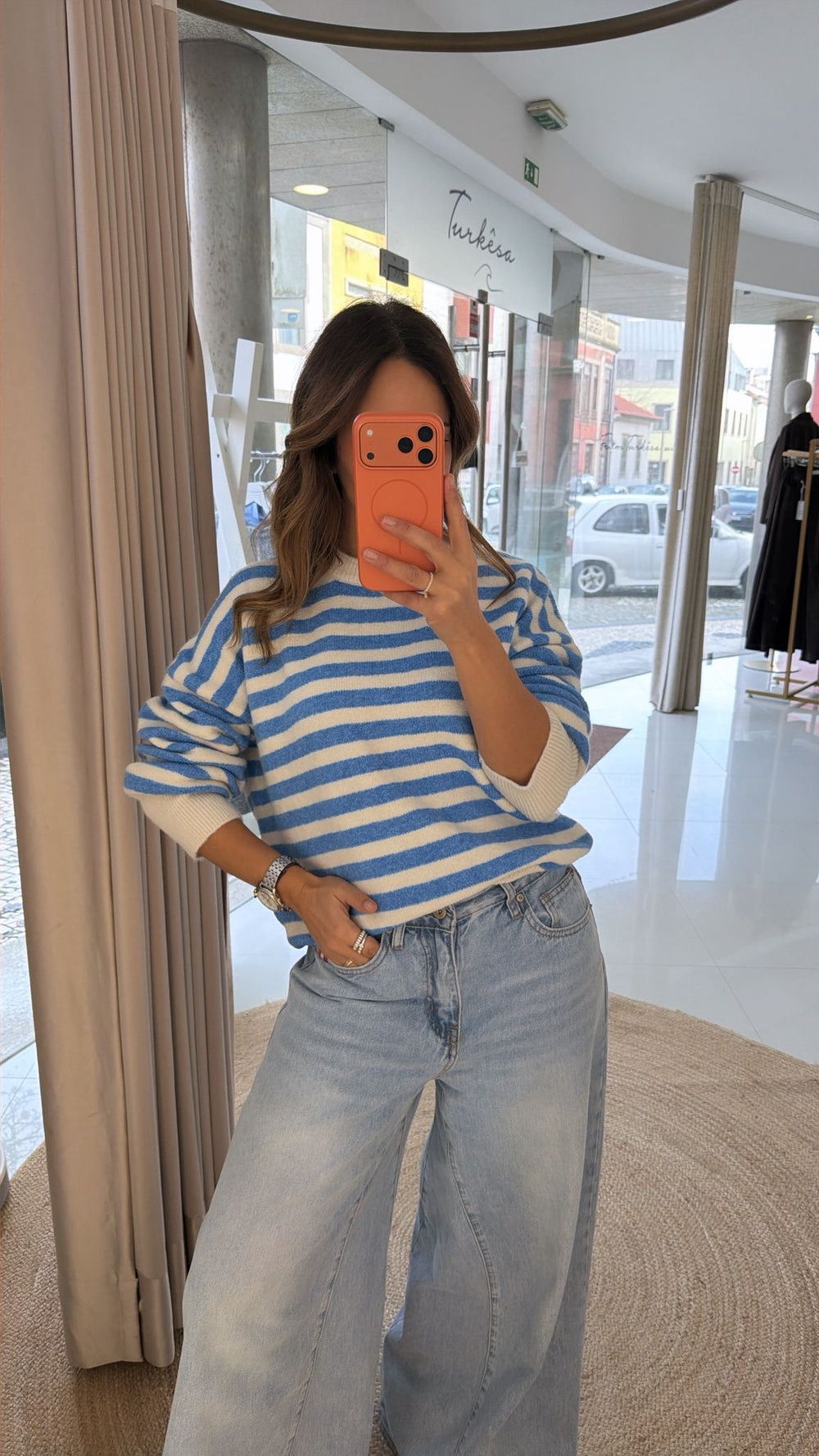 Camisola às Riscas Azul & Branco