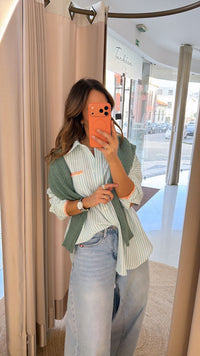 Camisola de Malha Texturada Verde