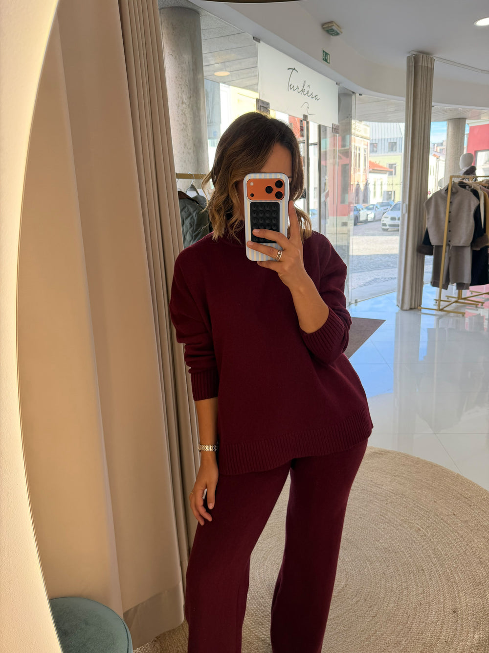 Conjunto de malha meia gola