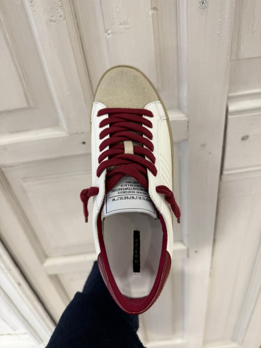Sapatilhas Corina Branco e Bordo